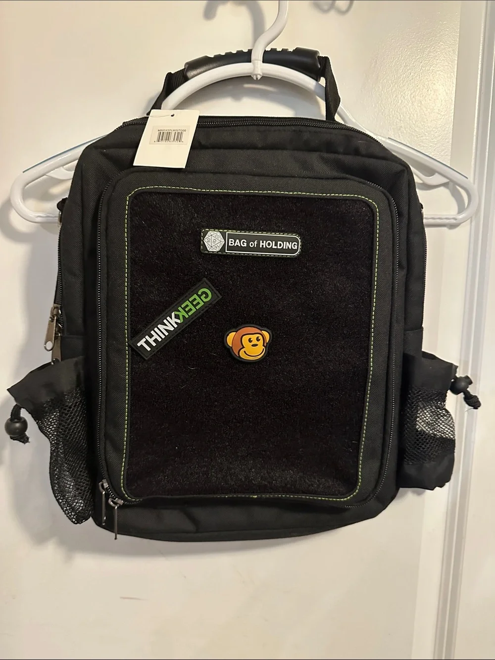 Bag of Holding Black Laptop/Tablet Bag w/Green Accents — Compact Everyday Pack